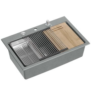 QUADRON granitni sudoper MARC 110 WORKSTATION Grey Metallic