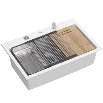 QUADRON granitni sudoper MARC 110 WORKSTATION White