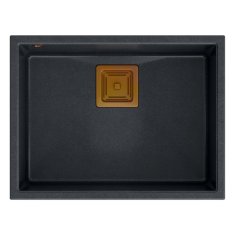 QUADRON granitni sudoper DAVID 50 Black Metallic