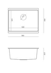 QUADRON granitni sudoper Logan 100 Grey Metallic