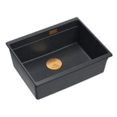 QUADRON granitni sudoper Logan 100 Black Metallic