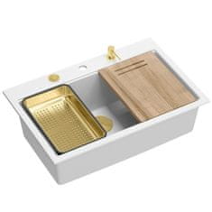 QUADRON granitni sudoper MARC 110 WORKSTATION White