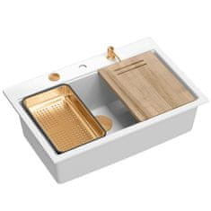 QUADRON granitni sudoper MARC 110 WORKSTATION White