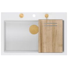 QUADRON granitni sudoper MARC 110 WORKSTATION White