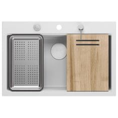 QUADRON granitni sudoper MARC 110 WORKSTATION White