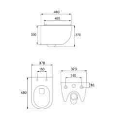 Calani WC školjka Calani Loyd Slim Black