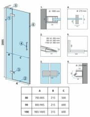 REA Rea HUGO 80 Copper Brush tuš vrata