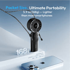 Sothing Prenosni ventilator Foldable Handheld Fan - Engine Z, 3600 mAh, crni
