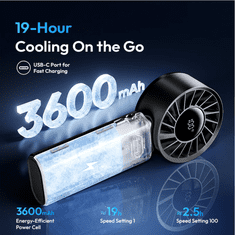 Sothing Prenosni ventilator Foldable Handheld Fan - Engine Z, 3600 mAh, crni
