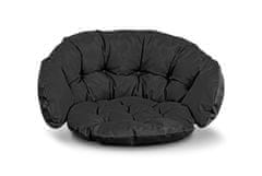 AIO FACTORY Vrtna blazina 122x40 cm po stolu, gugalnica, viseča, štorkljino gnezdo, vodootporna, crna