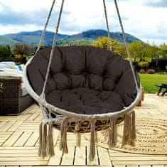 AIO FACTORY Vrtna blazina 122x40 cm po stolu, gugalnica, viseča, štorkljino gnezdo, vodootporna, crna