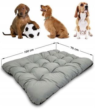 AIO FACTORY Pasja postelja PRESTIGE blazina 100x70 cm vodootporna siva
