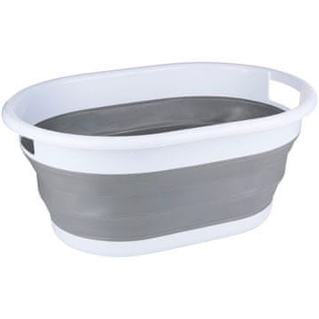 Dirt Devil sklopiva košara za rublje, ultra lagana, bijelo-siva