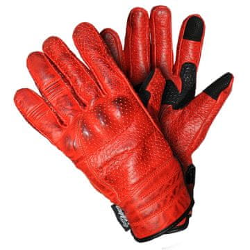 Cappa Racing Muške moto rukavice DOMINO, kožne, kratke, crvene