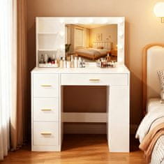 Aga Toaletni stolić s ogledalom i osvjetljenjem Mat bijeli