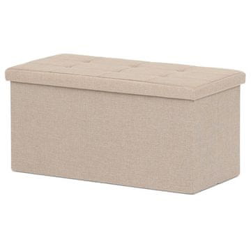 Autronic Tabure Stool with storage space, cream fabric (TAB-462 CRM2)