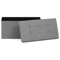 Autronic Tabure Stool with storage space, gray fabric (TAB-462 GREY2)