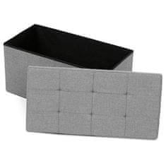 Autronic Tabure Stool with storage space, gray fabric (TAB-462 GREY2)