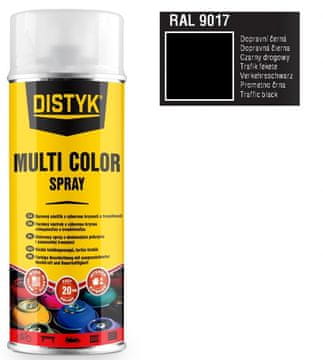 DISTYK MULTI COLOR SPREJ RAL 9017 PROMETNO CRNA 400 ml, 12 komada