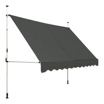 Northix Balkonska tenda 350 cm UV otpornost podesiva visina siva