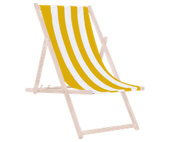 Platinet PSW sklopiva ležaljka, drvena, žuto-bijela