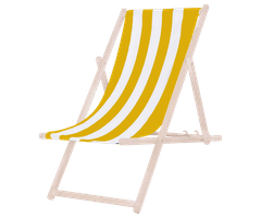 Platinet PSW sklopiva ležaljka, drvena, žuto-bijela