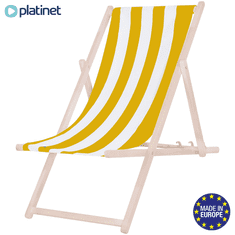 Platinet PSW sklopiva ležaljka, drvena, žuto-bijela