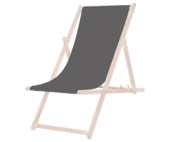 Platinet PSW sklopiva ležaljka, drvena, tamno siva