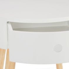 Northix Bijeli bočni stolić s ladicom, skandinavski dizajn, bor