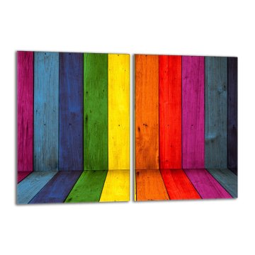 TMK Staklena zaštitna ploča za štednjak 2x40x52 Šarena