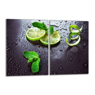 TMK Staklena zaštitna ploča za štednjak 2x40x52 Lime