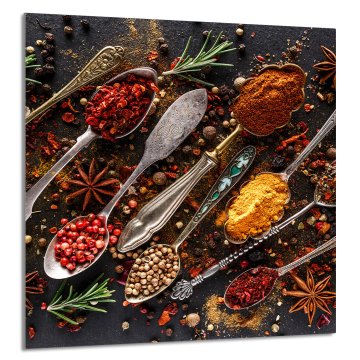 TMK STAKLENA PLOČA ZA KUHINJU 60x65 Začini