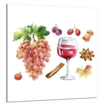 TMK STAKLENA PLOČA ZA KUHINJU 60x65 Vino