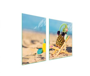 TMK STAKLENI TANJUR I DASKA ZA REZANJE 100x52 ANANAS