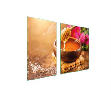 TMK STAKLENI TANJUR I DASKA ZA REZANJE 100x52 MED