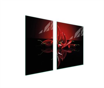 TMK STAKLENI TANJUR I DASKA ZA REZANJE 100x52 ČILI