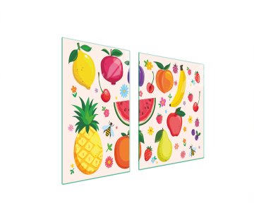 TMK STAKLENI TANJUR I DASKA ZA REZANJE 100x52 VOĆE