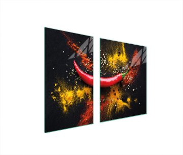 TMK STAKLENI TANJUR I DASKA ZA REZANJE 100x52 ČILI