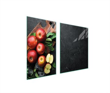 TMK STAKLENI TANJUR I DASKA ZA REZANJE 100x52 JABUKA