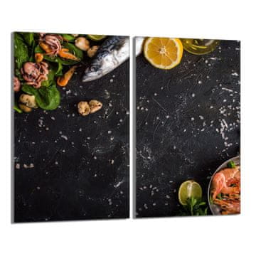 TMK Staklena zaštitna ploča za štednjak 2x30x52 Riba