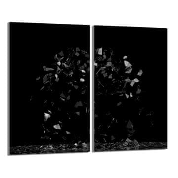 TMK Staklena zaštitna ploča za štednjak 2x30x52 Crna