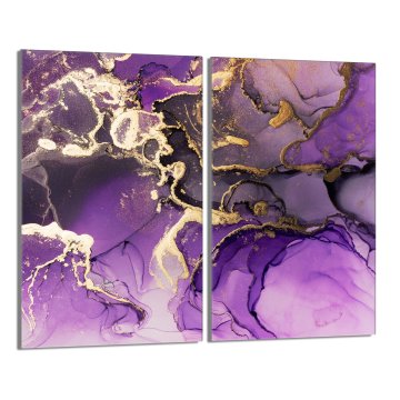 TMK Staklena zaštitna ploča za štednjak 2x30x52 Ljubičasta