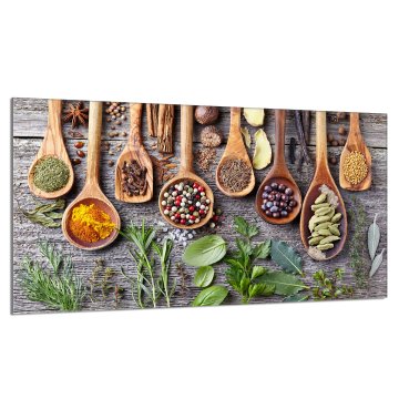 TMK Staklena zaštitna ploča za štednjak 90x52 Začini