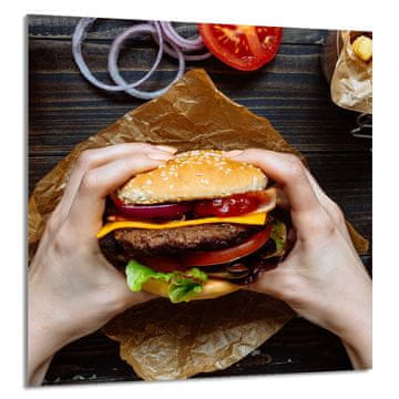 TMK STAKLENA PLOČA ZA KUHINJU 60x65 Hamburger
