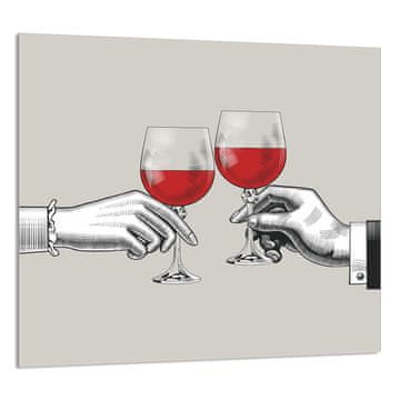 TMK STAKLENA PLOČA ZA KUHINJU 65x60 Vino