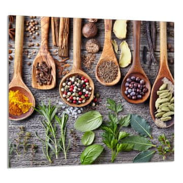 TMK STAKLENA PLOČA ZA KUHINJU 65x60 Začini