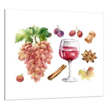TMK STAKLENA PLOČA ZA KUHINJU 65x60 Vino