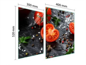 TMK ZAŠTITNA PLOČA OD STAKLA ZA ŠTEDNJAK 70x52 RAJČICA