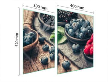 TMK ZAŠTITNA PLOČA OD STAKLENA ZA ŠTEDNJAK 70x52 VOĆE