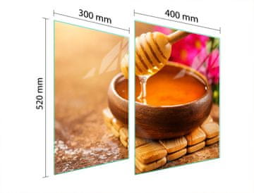 TMK ZAŠTITNA PLOČA OD STAKLENA ZA ŠTEDNJAK 70x52 MED